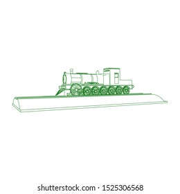 Line art of the train. Coloring page - Train - illustration for the children