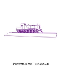 Line art of the train. Coloring page - Train - illustration for the children
