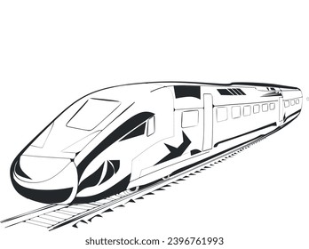 LINE ART TRAIN FAST, MODERN, FUTURE, ENERGY SAVING
