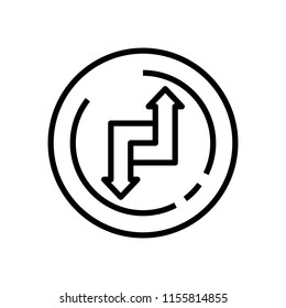 Line art. Transfer arrows outline icon.
