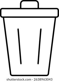 Line Art Trash Bin Vector Illustration Design for Digital Cleanup and Recycling