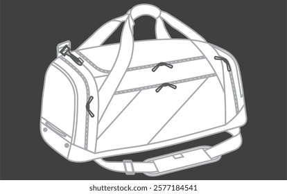 line art travel bag with white background, Men's Leather Duffel Bags, Weekender bag