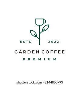 Icono de diseño de logotipo de café de arte de línea Icono de vector