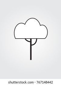 Line art tree icon