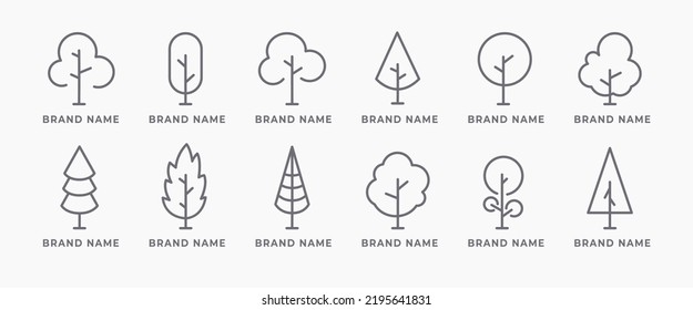 Line art  tree logo collections, perfect for company logo or branding.