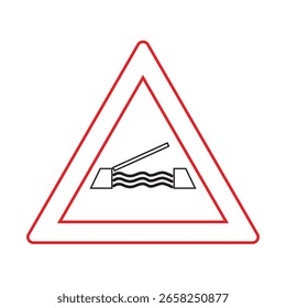 The Line Art of Triangle Movable Bridge Warning