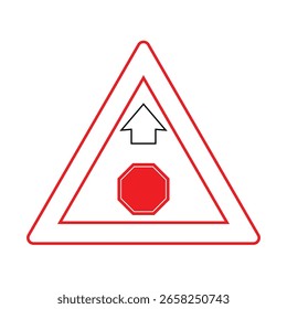 The Line Art of Triangle Stop Ahead