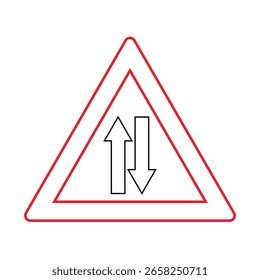 A Arte de Linha do Tráfego Bidirecional Triangular