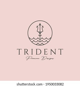 diseño de imagen de símbolo vectorial, diseño de logotipo minimalista de tridentes oceánicos