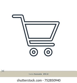 Line Art Trolley Icon Vector Logo Template Illustration Design. Vector EPS 10.