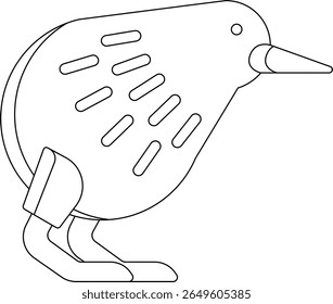 Line art of a tropical bird with simple curves, ideal for jungle-themed artwork, coloring pages, or educational posters.