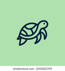 Line Art Turtle Logo – A simple turtle logo in line art, representing patience and protection.
