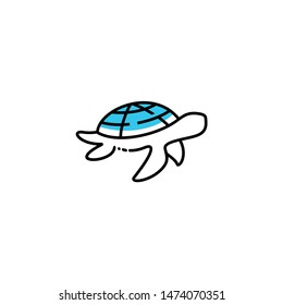 Line art Turtle Logo Stock Vector