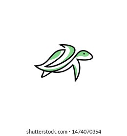 Line art Turtle Logo Stock Vector