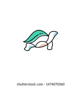 Line art Turtle Logo Stock Vector