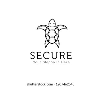 line art turtle's hard shell icon, symbol, logo design inspiration