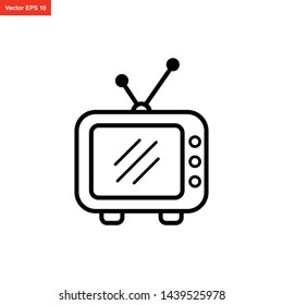 LINE ART TV ICON VECTOR DESIGN