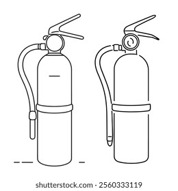 Line Art of Two Fire Extinguishers