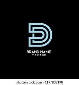 Line Art Typography D Symbol Logo Design