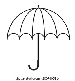 Line art of umbrella flat art design black line for logo or icon