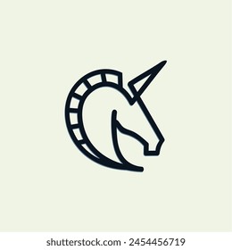 line art unicorn head logo