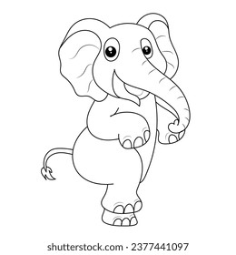 Line art unicorn kids illustration for Children's coloring book page