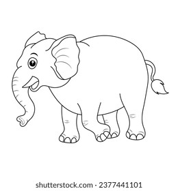 Line art unicorn kids illustration for Children's coloring book page