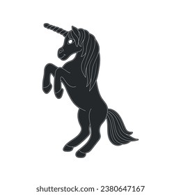 Line art unicorn kids illustration for  Children coloring book page, Unicorn kids coloring page vector blank printable design for children to fill in Free Vector