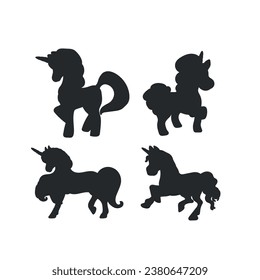 Line art unicorn kids illustration for  Children coloring book page, Unicorn kids coloring page vector blank printable design for children to fill in Free Vector