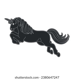 Line art unicorn kids illustration for  Children coloring book page, Unicorn kids coloring page vector blank printable design for children to fill in Free Vector