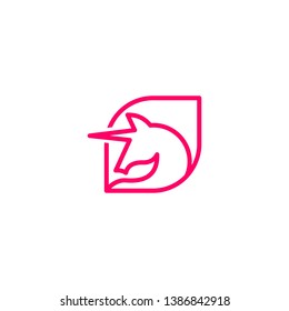 Line Art Unicorn Logo Design Inspiration.