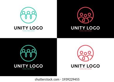 line art unity and community logo design