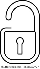 Line Art Unlock Vector Illustration Clear and Clean for Security Bypass