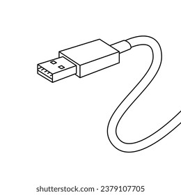 El arte de línea del conector USB