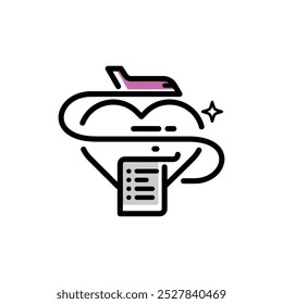 LINE ART VACATION DATE LOGO TYPE