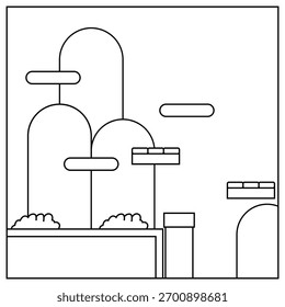 La línea de arte del valle de juego de fondo