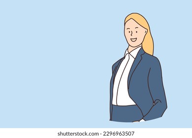 Line art. Variety of businessmen in suits. with a sense of confidence success group team leadership employment employee hand drawn illustration vector simple