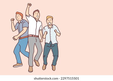 Line art. variety of businessmen in suits. with a sense of confidence success group team leadership employment employee hand drawn illustration vector simple