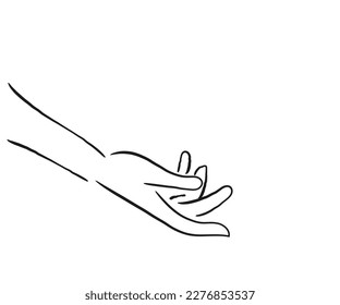 vector de arte de línea de gesto de brazo abstracto.