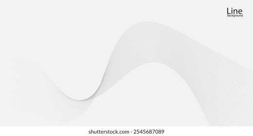 line art vector abstract wave design flat background 