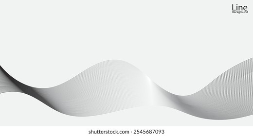 line art vector abstract wave design flat background 