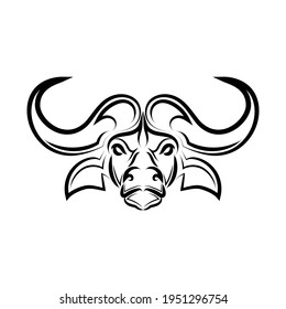 Line art vector of African buffalo head. Suitable for use as decoration or logo.