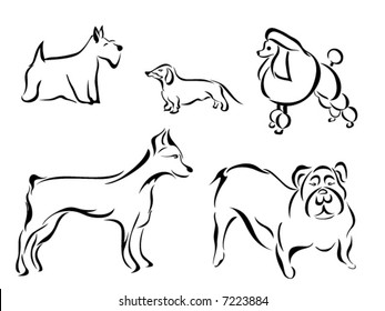 Line Art Vector Animal Series: Dog Breeds