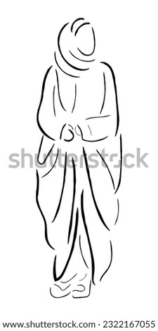 Line art vector of Ara Business people. Arab culture and business.