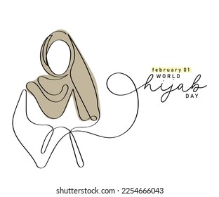 line art vector of an asian girl in hijab. Muslim girl vector.