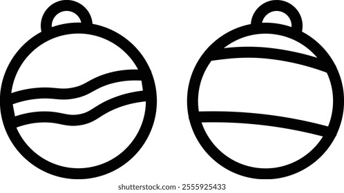 Line Art Vector Balls Christmas