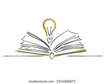 Line art vector of book. Books minimal art.