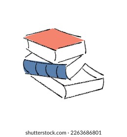 Vector de línea de arte del libro. Dibujo vectorial de crayón. Icono dibujado a mano.
