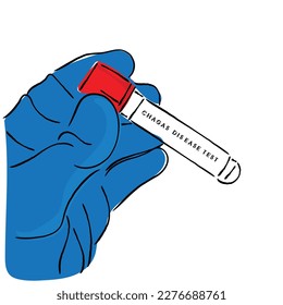 Vector de arte de línea de la enfermedad de chagas. Es una enfermedad que se propaga por la picadura de insectos que succionan sangre, conocidos como triatomina. Su parásito se llama Trypanosoma cruzi.
