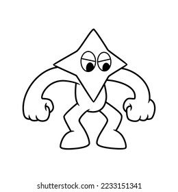 line art vector characters for Rainbow cartoon